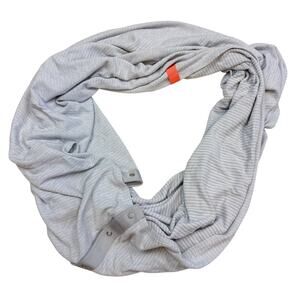 Lululemon Vinyasa Wrap Scarf Snap Buttons Gray Stripe